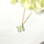 ⁂ 6/1(日)21:00発売 ⁂ 紫陽花　- ミント ドット -　＊ 陶器 ネックレス サージカルステンレス