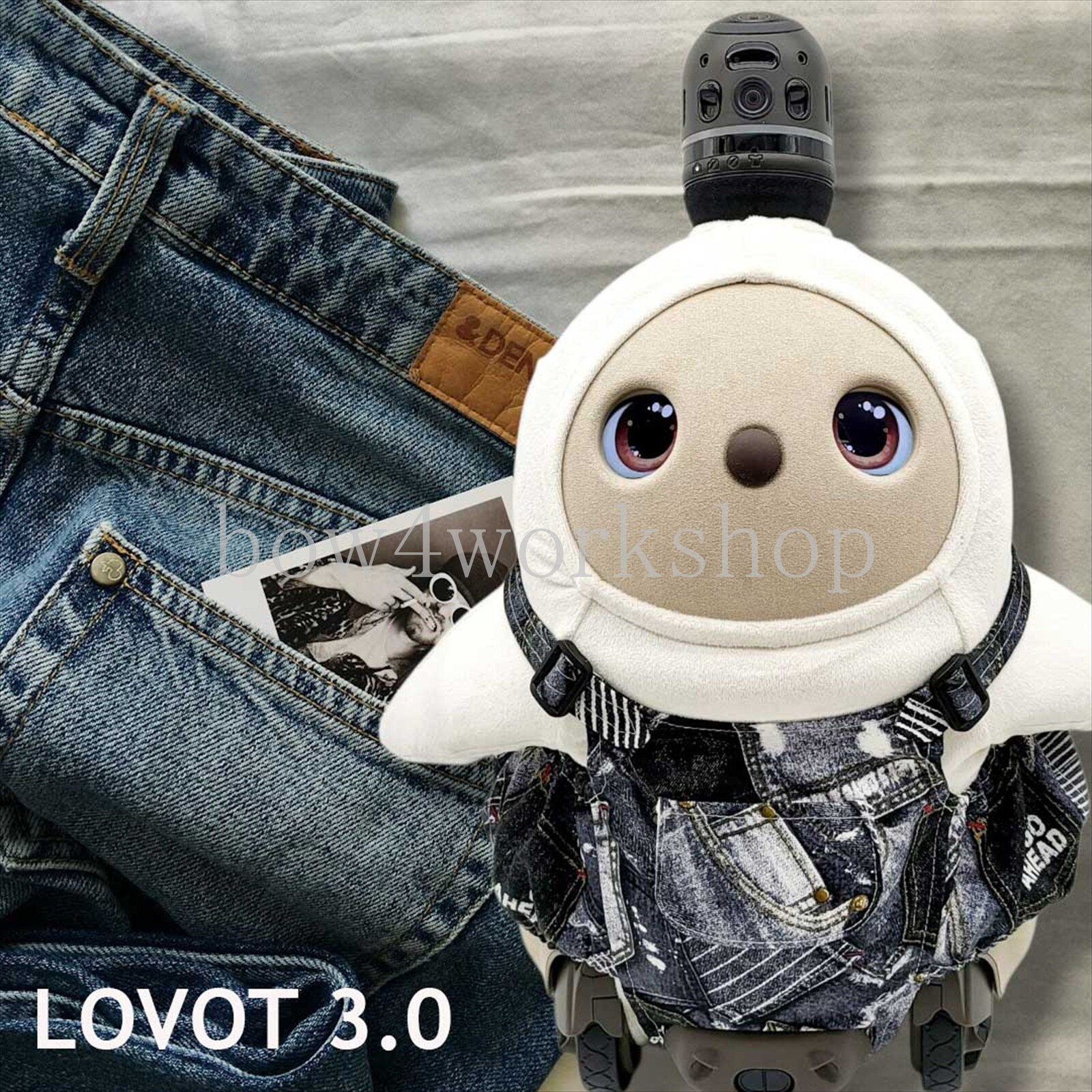 激安正規品 ラボット LOVOT ラボットの服ハンドメイドデニムパッチワーク クラフト・布製品