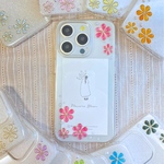 全機種対応　スマホケース　ハード　花　iPhone  クリア　推し活 カラーバリエーション iPhone16 クリスマスラッピング