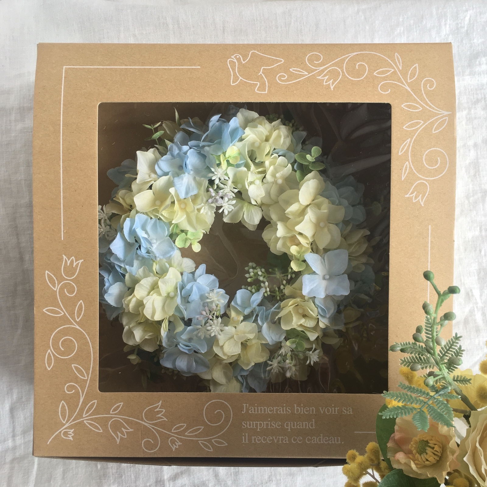 紫陽花のリース *＊。‥淡いパープル×ホワイト*｡‥＊ 〜プリザーブド 