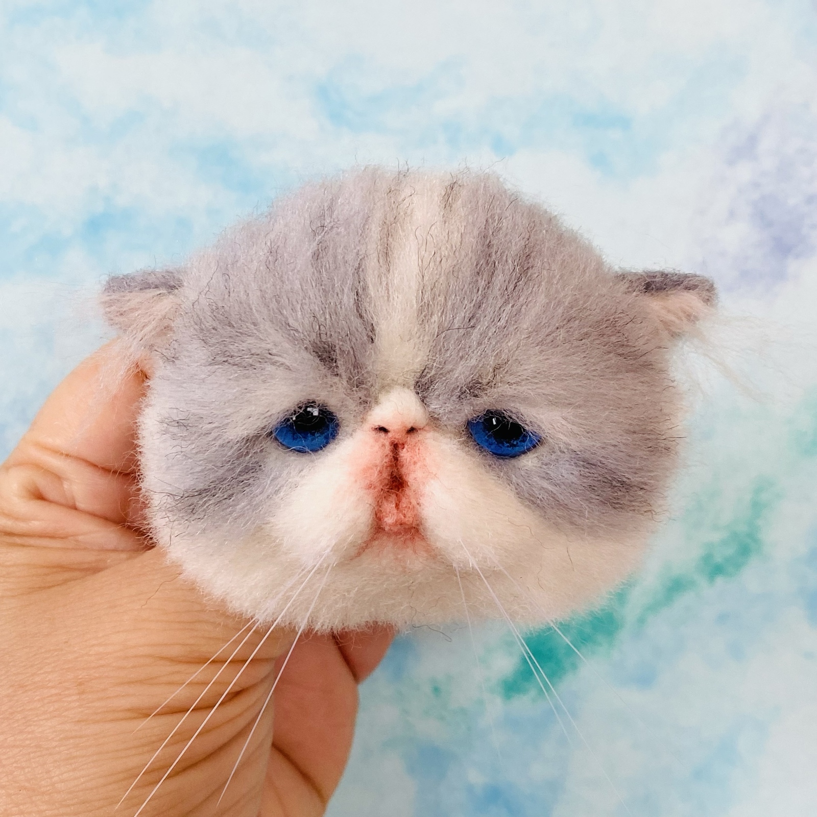 羊毛フェルト猫　フレーム　リアル可愛いブリティッシュロングヘア　壁掛け 羊毛フェルト猫 フレーム リアル可愛いブリティッシュロングヘア
