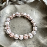 【1連20コセット】JIRI＊IVANA#czech beads#チェコビーズ　melonround8㍉ irregular crystal＊white/copper台上