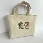 hachiyuuki様オーダー品☆犬の手刺繍のランチポーチ