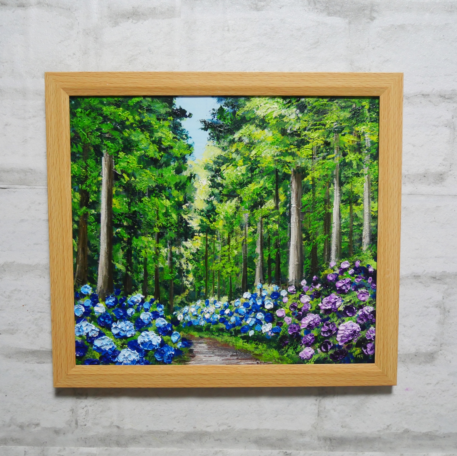 油絵 絵画 【黄色い花の道】 絵画 HR 通販 13826977｜Creema