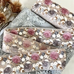 30cm/50cm  インド刺繍リボン  チュール  花柄  5  #ct42