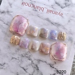 ネイルチップ　8220 ピンク　ペディキュア　Sサイズ　フット　紫　紫陽花　フラワー　フットネイル　パープル　青　ピンク　夏　浴衣　フル　足用　お祭り
