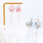 雫まとう紫陽花フラワーボール  ピアス イヤリング ディップアート 花 ギフト 結婚式・成人式の特別なプレゼントに