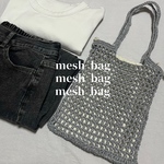 《即納》【mesh bag｜メッシュバッグ】ハンドメイド　いとぷら　ショルダーバッグ　シルバーバッグ
