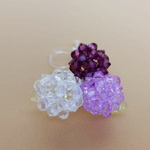 紫陽花イヤリング（パープル系）