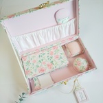 トランク型お裁縫箱とカルトナージュのお裁縫道具のセット(ドリームローズ)