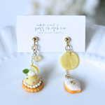 爽やかレモンのモンブランとレモンケーキのピアス/イヤリング❁ミニチュア