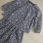 20%offセットアップ★ダマスク花柄リップルネイビー