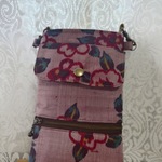 着物リメイク＊銘仙コインスルー財布付きポケット付き３wayタイプの携帯ポシェット