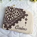 こぎん刺し　L字財布　Rhombus-beige②