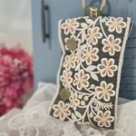 携帯用 ゴミ袋ポーチ マナー袋ポーチ インド刺繍リボン カラビナ付き