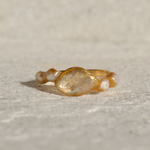 ✴︎Renaissance Venus ring ラブラドライト　淡水パール　グリーンアベンチュリン　天然石リング　中世ヨーロッパ