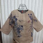 柿渋手ぬぐい衿なしブラウス