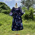 着物リメイク 浴衣リメイク 浴衣リメイクワンピース 紫陽花 紫陽花柄ワンピース 夏ワンピース