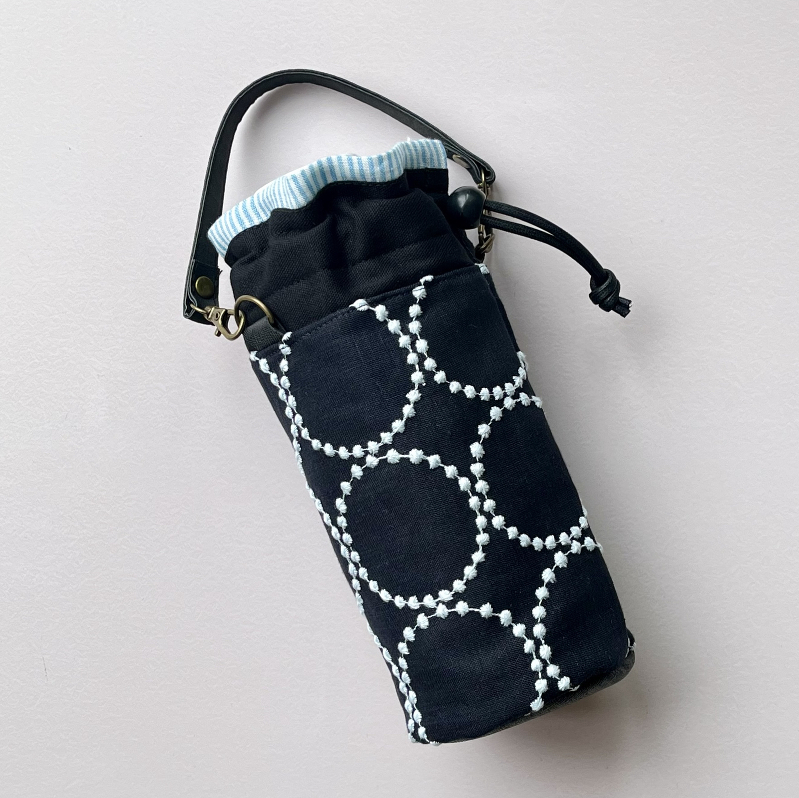 ☆ku＊様☆ Ｌ,Ｓペットボトルケース ミナペルホネン生地使用fo-navy② Lサイズペットボトルケース ミナペルホネン生地使用 foan-navy