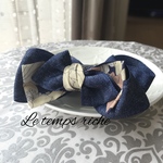 【再販】リバティ生地のトリプルリボン♡秋冬カラー  デニム