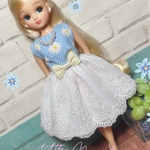 リカちゃん服ワンピース 〜マーガレット×白〜