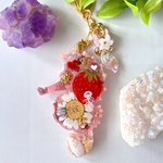 幸せを呼ぶオルゴナイト キーホルダー タツノオトシゴ イチゴ ピンクトルマリン