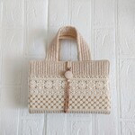 レビューブックカバー ヌビ ベージュ インド刺繍リボン