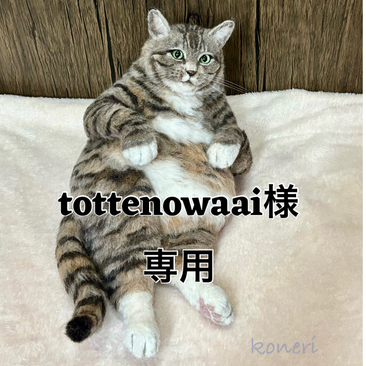 koneri 羊毛フェルト猫 フレームタイプ 羊毛猫オーダー 羊毛