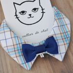 『日曜日の図書室 Navy』おめかし猫さんのための＊コリエ 〜播州織