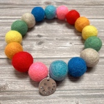 A ポンポンチョーカー colorful 羊毛フェルト　フェルトボール　ペットアクセサリー　ドッグタグ