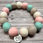 D ポンポンチョーカー sweet 羊毛フェルト　フェルトボール　ペットアクセサリー　ドッグタグ