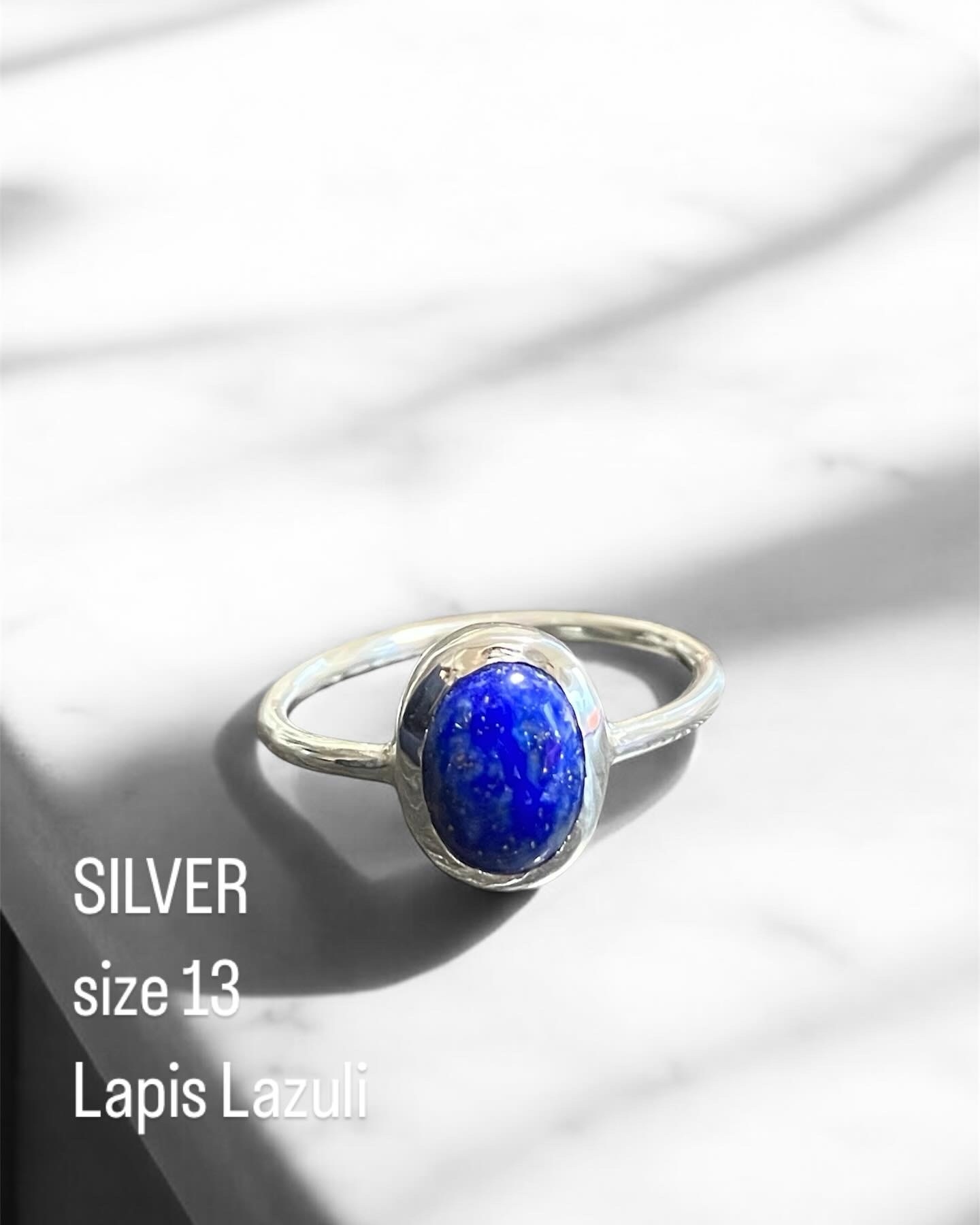 ハンドメイド　ラピスラズリリング　シルバー950 13号　Charch jewelry