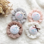 【選べる裏面】ふわふわマタニティロゼット𖧷パール付き୨୧ 双子用三つ子用に変更可　マタニティマーク　マタニティキーホルダー　シフォン　オーダー　安産祈願
