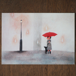 A5サイズ絵葉書　冷たい雨