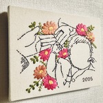 にがおえ刺繍ボード【花刺繍：ガーベラ】