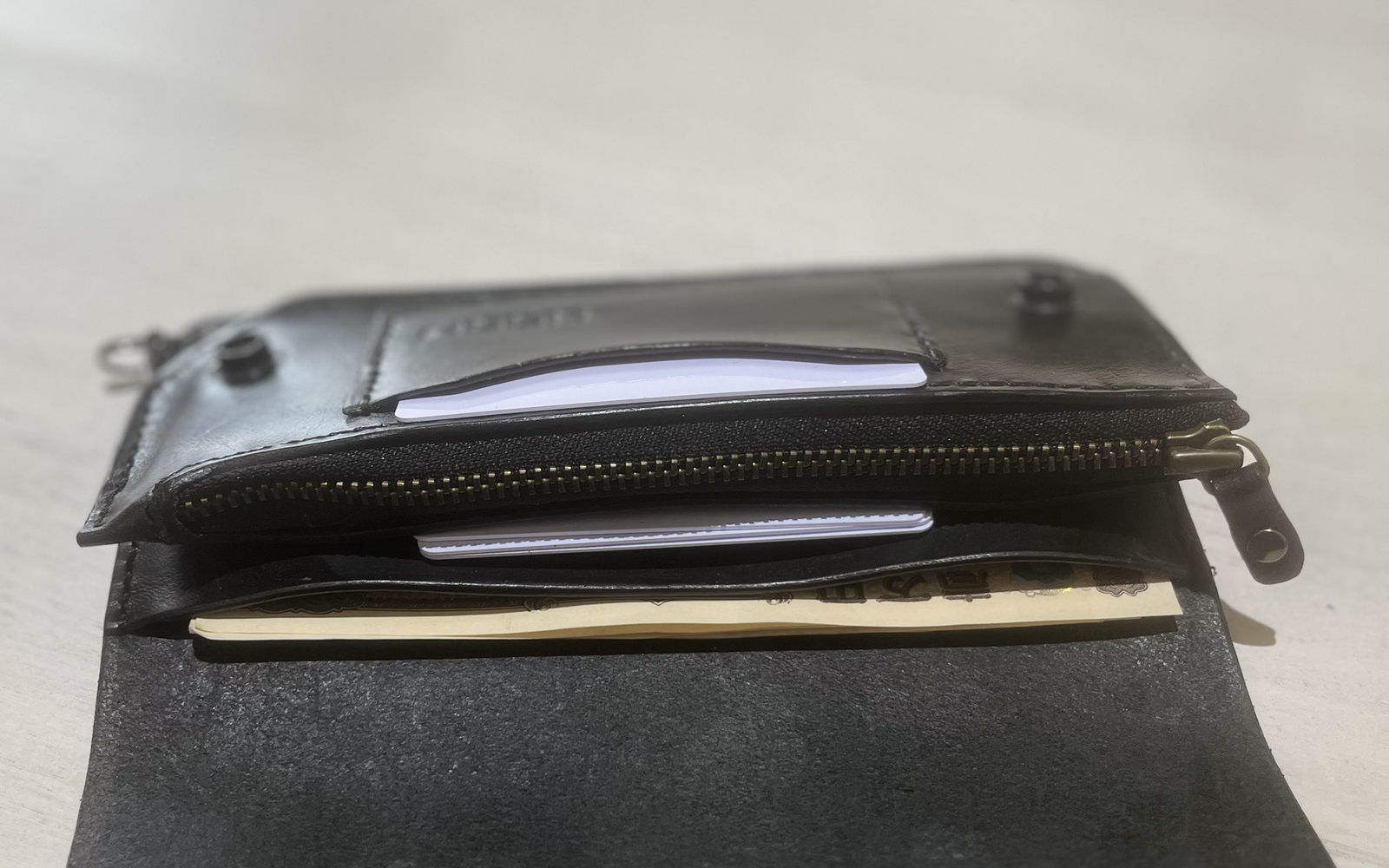 HARUオリジナルロングトラッカーウォレットブラック(左利き用も作成