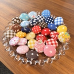 30種から選べる！レトロくるみボタンのピアス/イヤリング(ブルー系のお色)