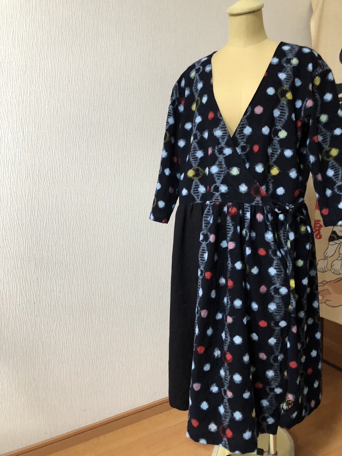 久留米絣/下川織物/ラップドレス 久留米絣/下川織物/ラップドレス