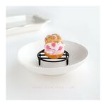 ハートとパールのバイカラーホイップシュークリーム［ピンク|ホワイト|白|食品サンプル|ミニチュアスイーツ|フェイクフード|クレイケーキ|おままごと|インテリア雑貨|ガーリー|置物|オブジェ|樹脂粘土］