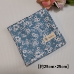 🆕＊再販＊大人 可愛い ガーゼハンカチ  ４重ガーゼ   約25cm×25cm   花柄   ブルー    