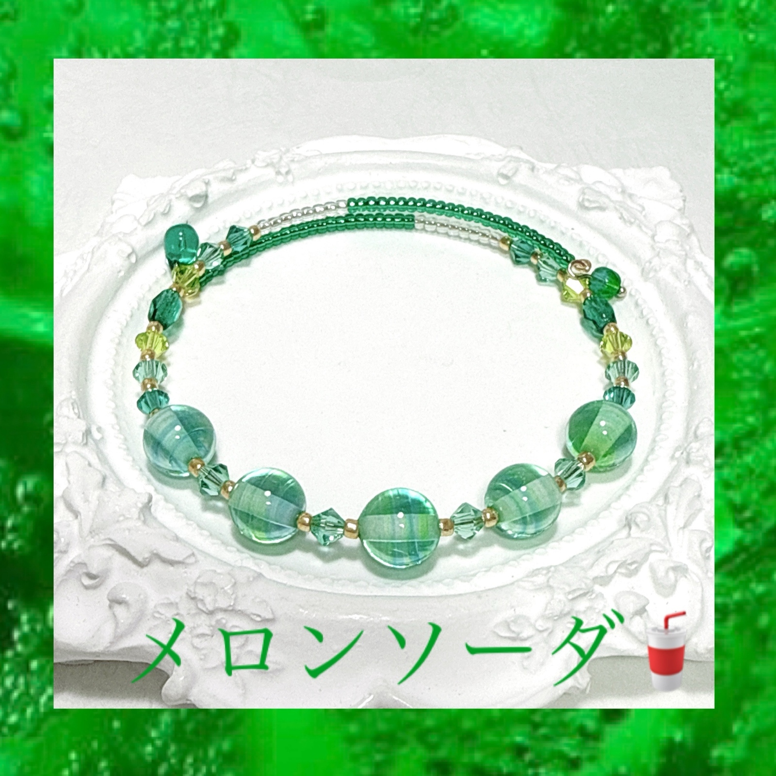 時代金工ネックレス　蜻蛉玉4点　228g 東H6-0416ア9 ゆうパケット】ネックレス 18kコーティング レディース ショート