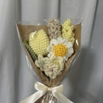 【送料無料】編み物　枯れない花束　毛糸のお花　ウールフラワー　黄色