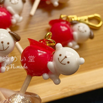 【minne限定アイテム】ぴたっとこぐまのりんご飴🐻‍❄️🍎キーホルダー　樹脂粘土　フェイクスイーツ　フェイクフード