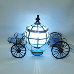 カボチャの馬車（天色）  Sky blue stained glass pumpkin carriage