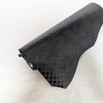 牛革　型押　格子柄　ブラック　70cm×40cm（28デシ)