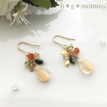  【再販3】イエローコスモスと野の花のピアス（ｲﾔﾘﾝｸﾞ・揺れる・ミモザ・パステルカラー・ベージュ）