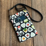 おにぎり柄 ちょっとお出かけポーチ スマホポーチ スマホポシェット スマホショルダー おむすび