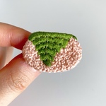 桜餅 手刺繍ブローチ