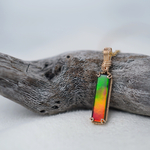 日常に馴染むシンプルデザイン 本物志向の天然石ネックレス  アンモライトのペンダントトップ③