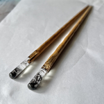 木とレジン　鉱石の箸【黒水晶】再販